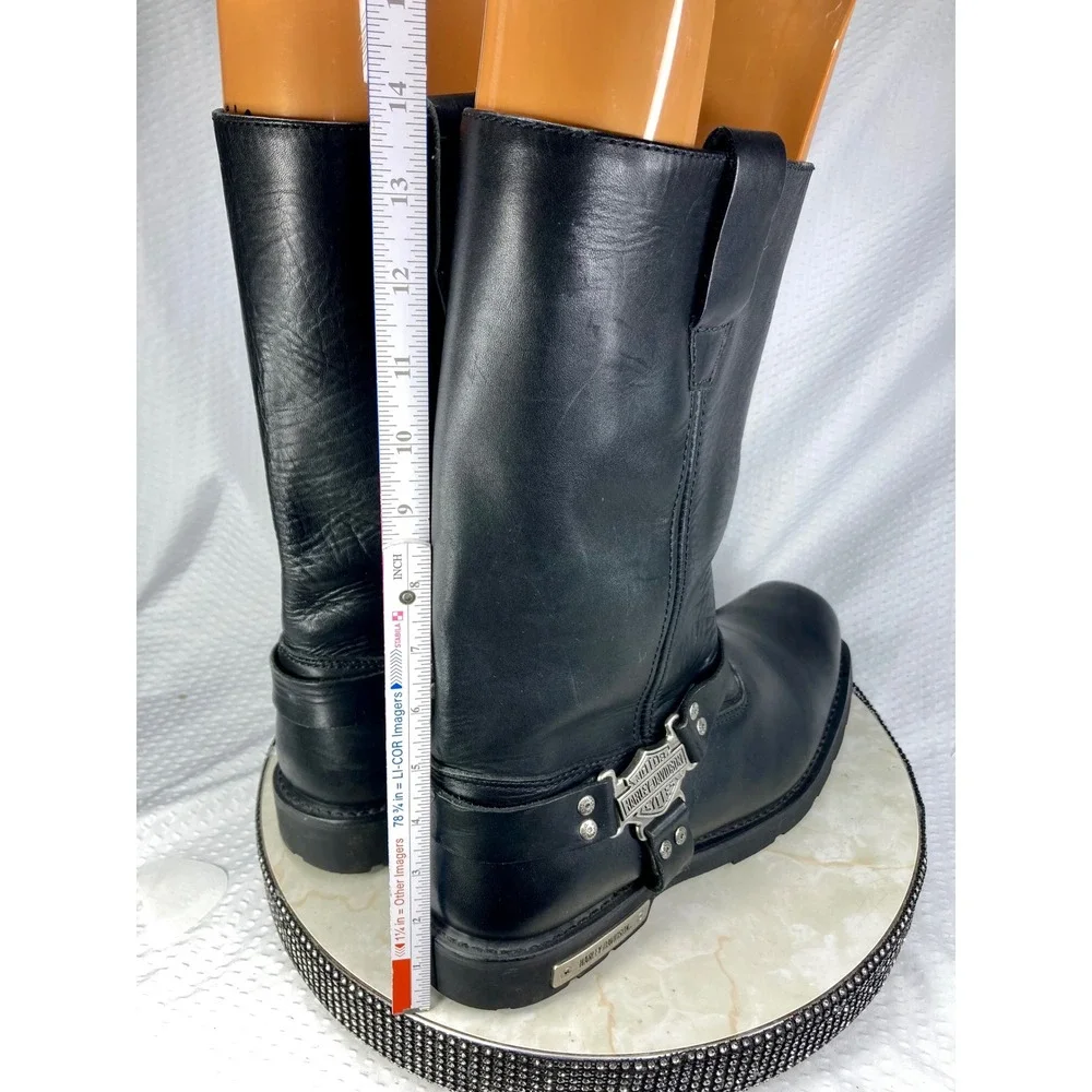 Harley-Davidson Leather Mega Harness Motorcycle Boots Mens 13 Black Square Toe